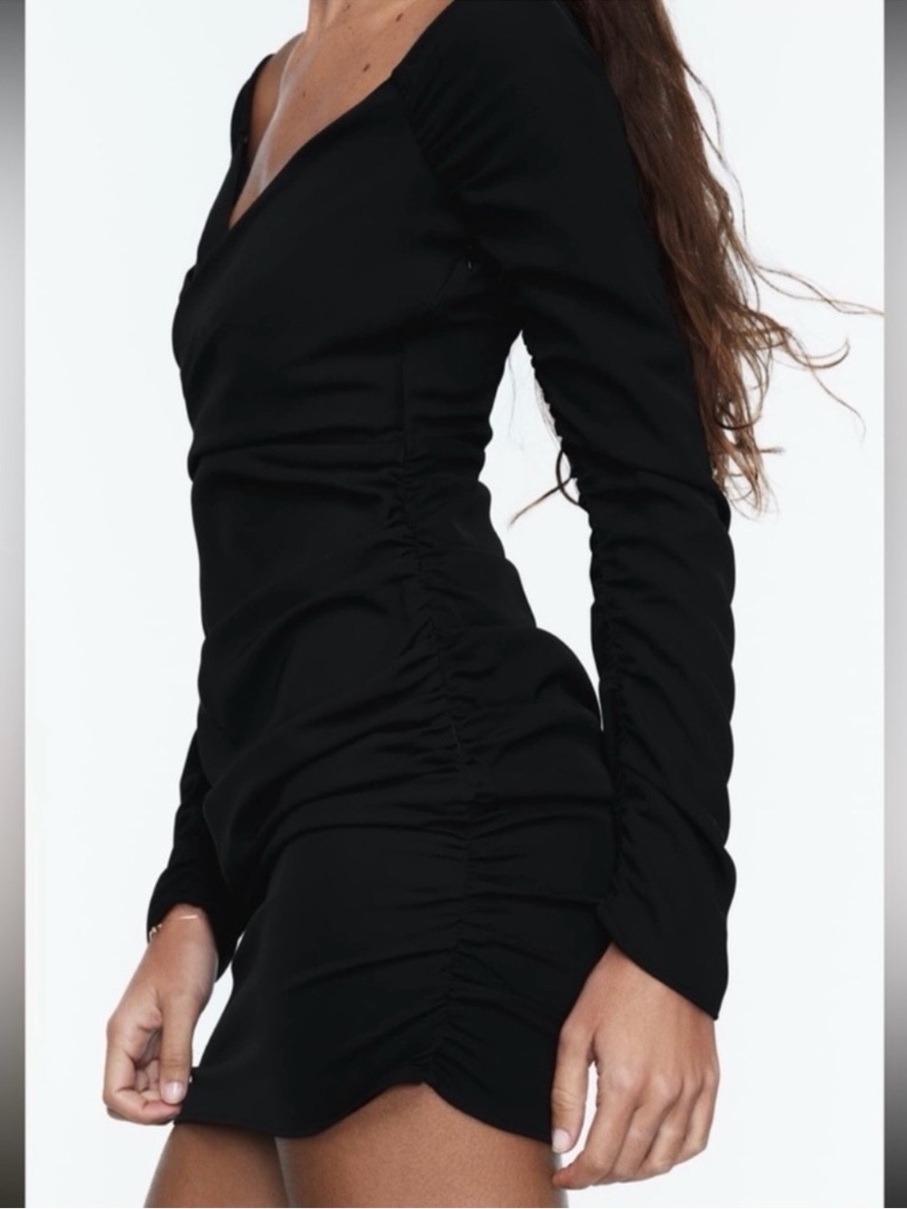 NWT Zara draped black mini dress